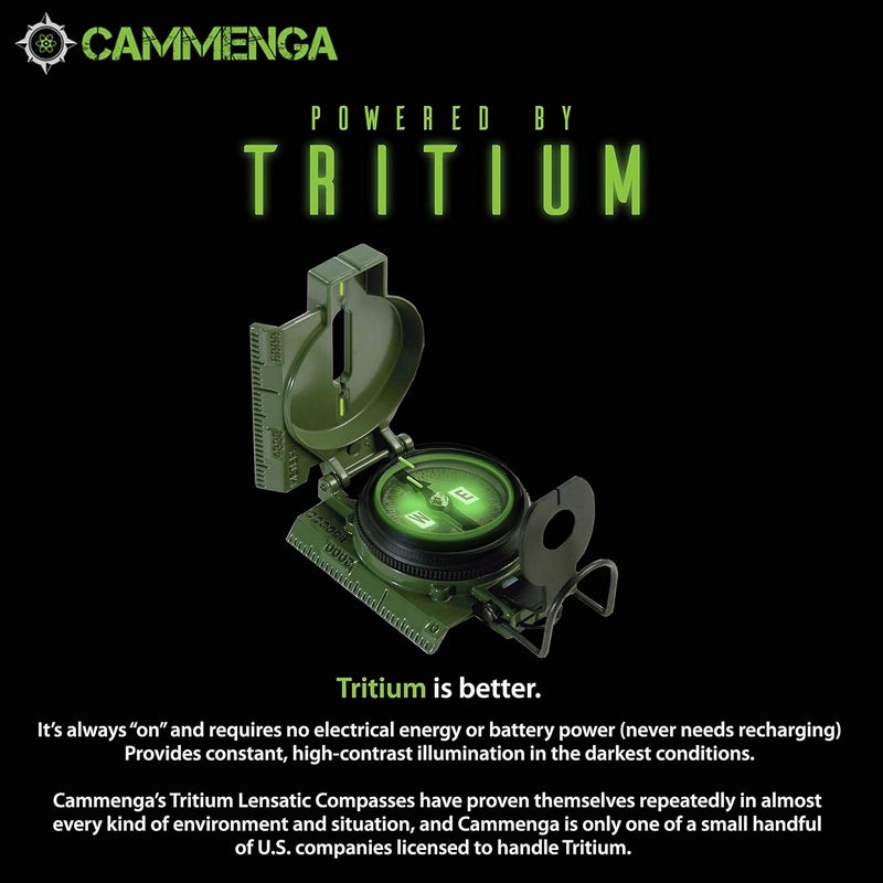 Cammenga CMMG Official US Military Tritium Lensatic Compass - Olive Drab, Waterproof, Handheld - Image 3